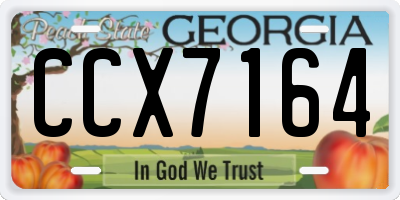 GA license plate CCX7164