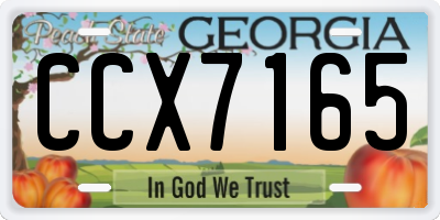 GA license plate CCX7165