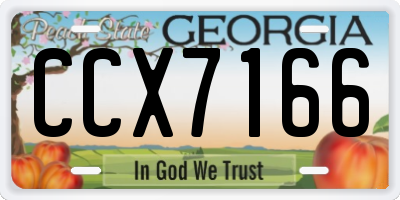 GA license plate CCX7166