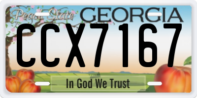 GA license plate CCX7167