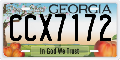 GA license plate CCX7172