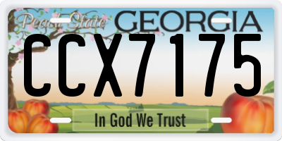 GA license plate CCX7175