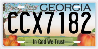 GA license plate CCX7182