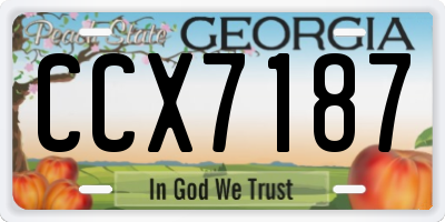 GA license plate CCX7187