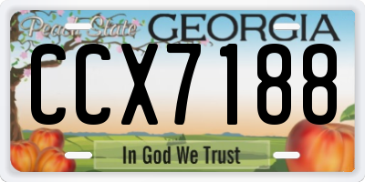 GA license plate CCX7188