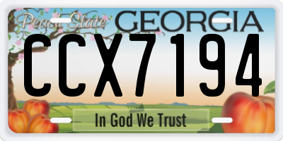 GA license plate CCX7194