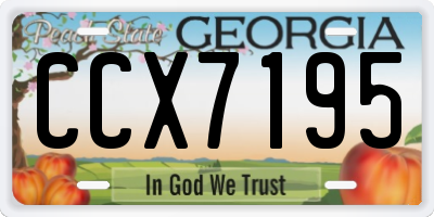GA license plate CCX7195