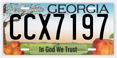 GA license plate CCX7197
