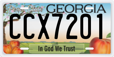 GA license plate CCX7201