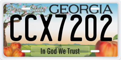 GA license plate CCX7202