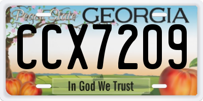 GA license plate CCX7209