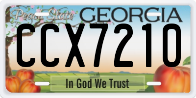 GA license plate CCX7210