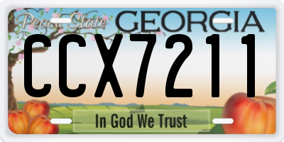 GA license plate CCX7211