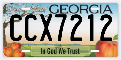 GA license plate CCX7212