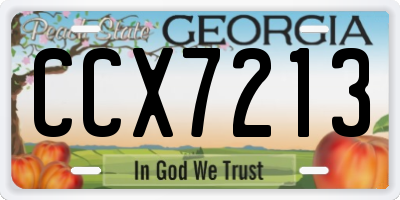 GA license plate CCX7213