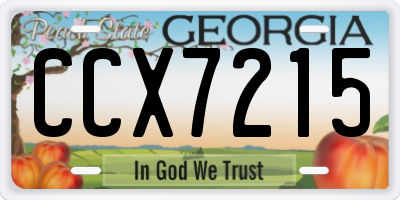 GA license plate CCX7215