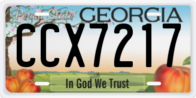 GA license plate CCX7217