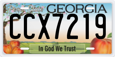 GA license plate CCX7219