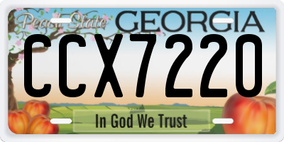 GA license plate CCX7220