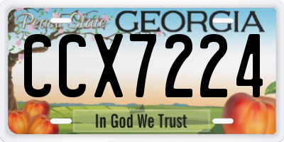 GA license plate CCX7224