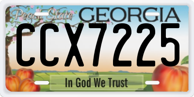 GA license plate CCX7225