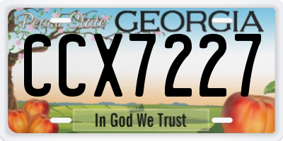 GA license plate CCX7227