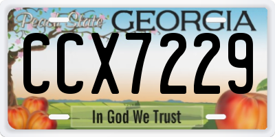 GA license plate CCX7229