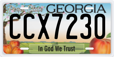 GA license plate CCX7230
