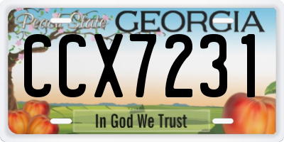GA license plate CCX7231