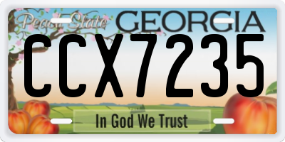 GA license plate CCX7235