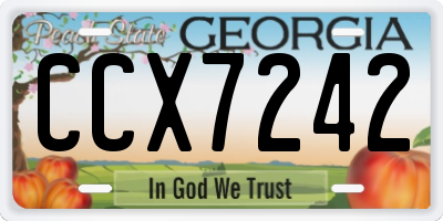 GA license plate CCX7242