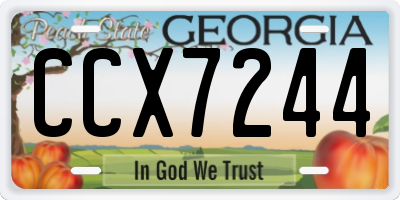 GA license plate CCX7244