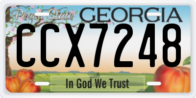 GA license plate CCX7248