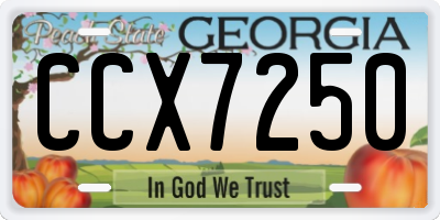 GA license plate CCX7250