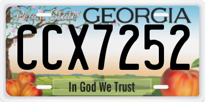 GA license plate CCX7252