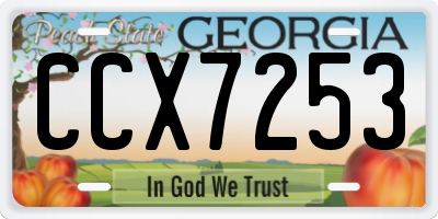 GA license plate CCX7253
