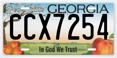 GA license plate CCX7254