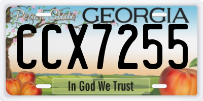 GA license plate CCX7255