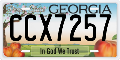 GA license plate CCX7257