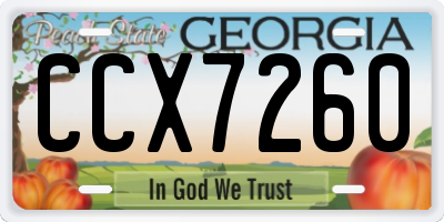 GA license plate CCX7260