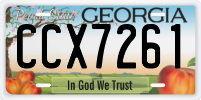 GA license plate CCX7261