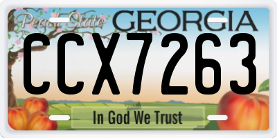 GA license plate CCX7263