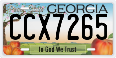 GA license plate CCX7265