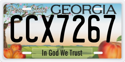 GA license plate CCX7267