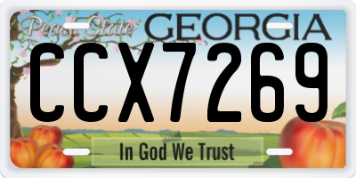 GA license plate CCX7269
