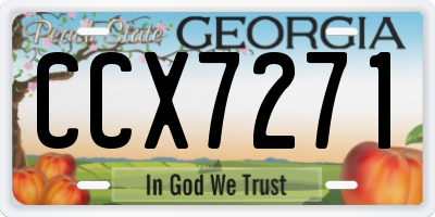 GA license plate CCX7271