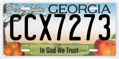GA license plate CCX7273