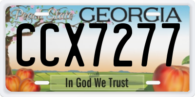 GA license plate CCX7277