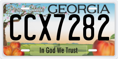 GA license plate CCX7282
