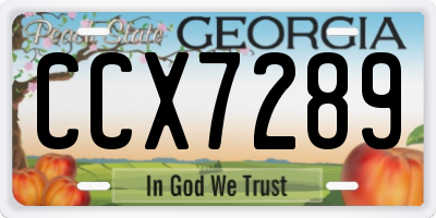 GA license plate CCX7289
